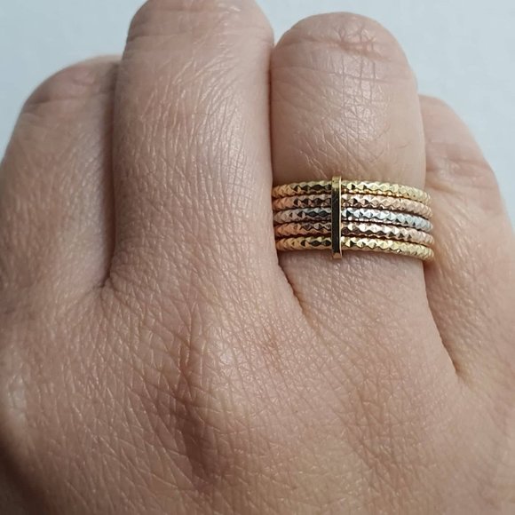 Textured stack Rings - Picture 8 of 15